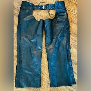 ATL Genuine Men’s Leather Chaps, Black, Size 2XL, EUC